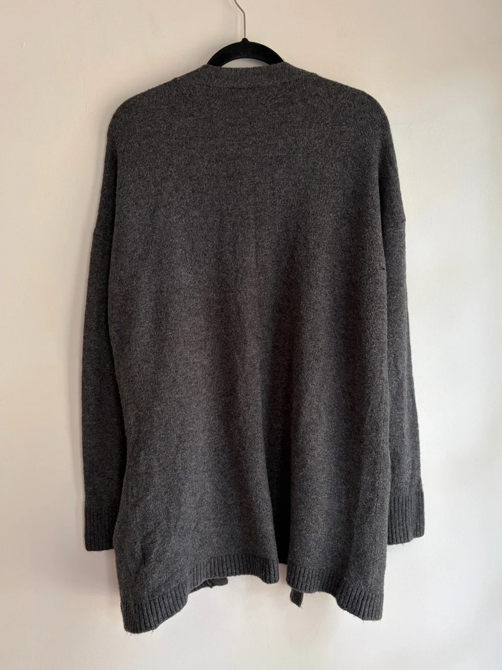 J. Crew Charcoal Gray Wool Alpaca Blend Long Open Cardigan Size M